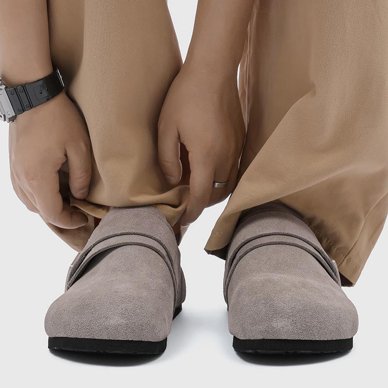 Small from the design of Boken shoes for men, comfortable and non-slip for outer wear, lazy one-pedal outer wear slippers 59901 gray-J