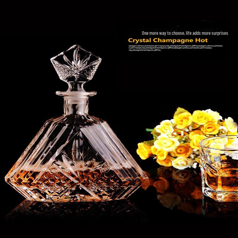 FLEVINS European Crystal Glass Wine Decanter