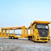 1:24 Mercedes Benz Double Decker Flatbed Transport Vehicle Alloy Diecast Metal Car Model Sound And Light Science Education Serie