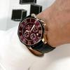 Hodinky Salvatore Mara červený chronograf 10 ATM vodotěsné business formální pánské kožený řemínek černý.