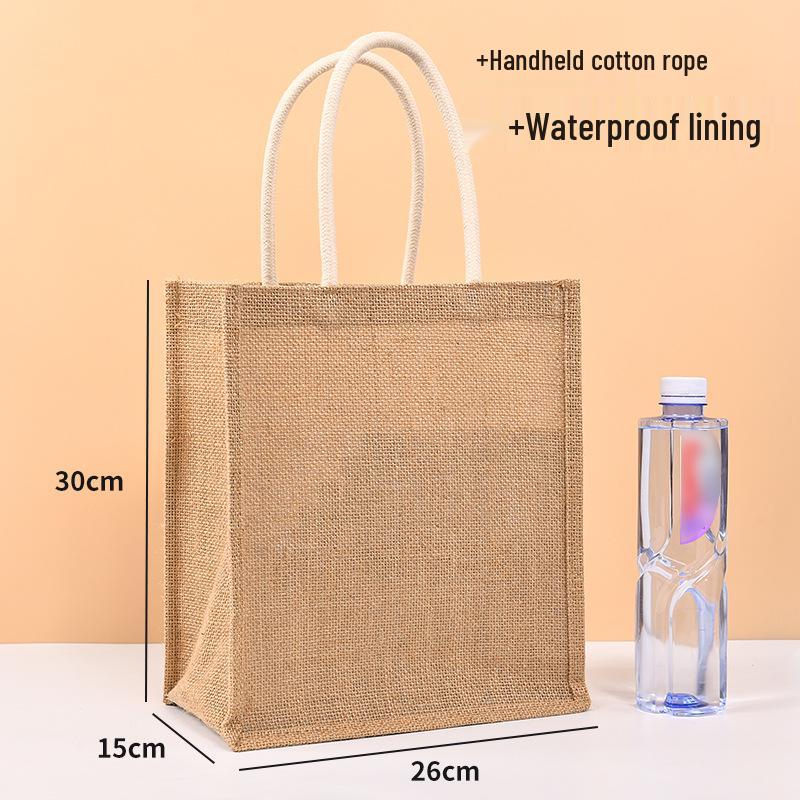 Custom DIY Hand-Painted Jute Burlap Tote Bag by MUJI