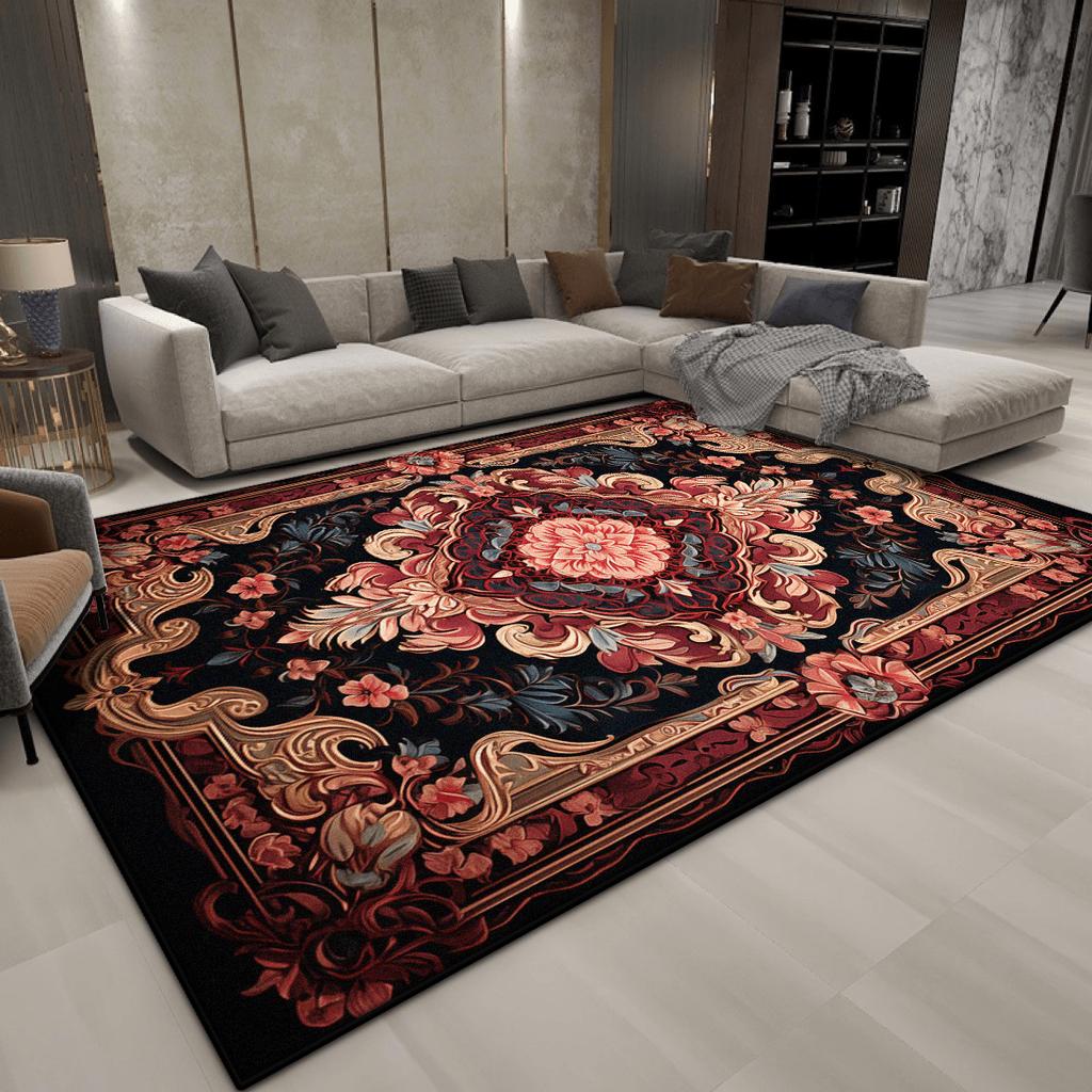 Europäischer Stil Luxus TEPPICHE FÜR WOHNZIMMER Persische Dekoration Schlafzimmer Bettseite Plüschteppich Faltbare Lounge Rutschfeste Weiche Matten