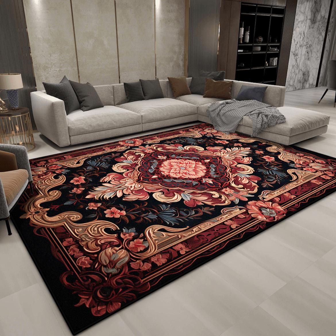 

Роскошные КОВРЫ в Европейском стиле ДЛЯ ГОСТИНОЙ Персидская Отделка Спальня Прикроватный Плюшевый Коврик Складной Коврик для Холла Нескользящие Мягкие Коврики 60*90cm