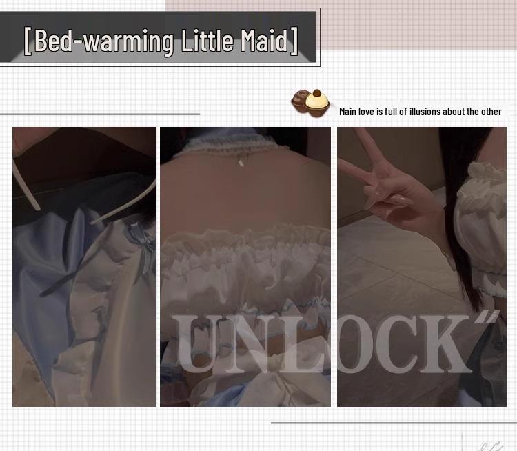 Siqing Lingerie Pure Desire Halter Bandeau Robe Sweet Maid Outfit 
