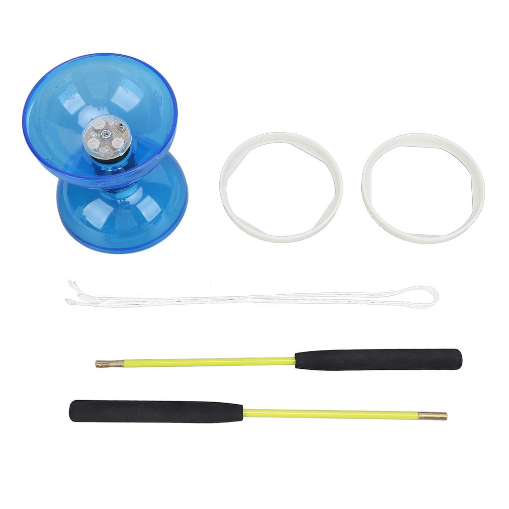 Chinesisches Jojo Diabolo Set Weichgummi Professionelles Chinesisches Diabolo Jonglierspielzeug mit 2 Stäben und