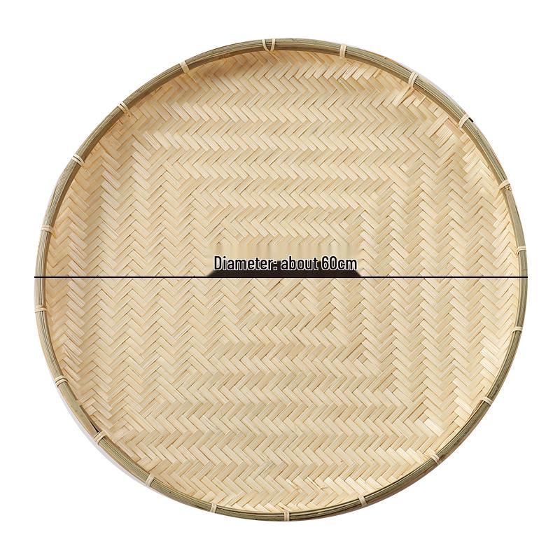 

Large Round Bamboo Woven Winnowing and Drying Basket Tray