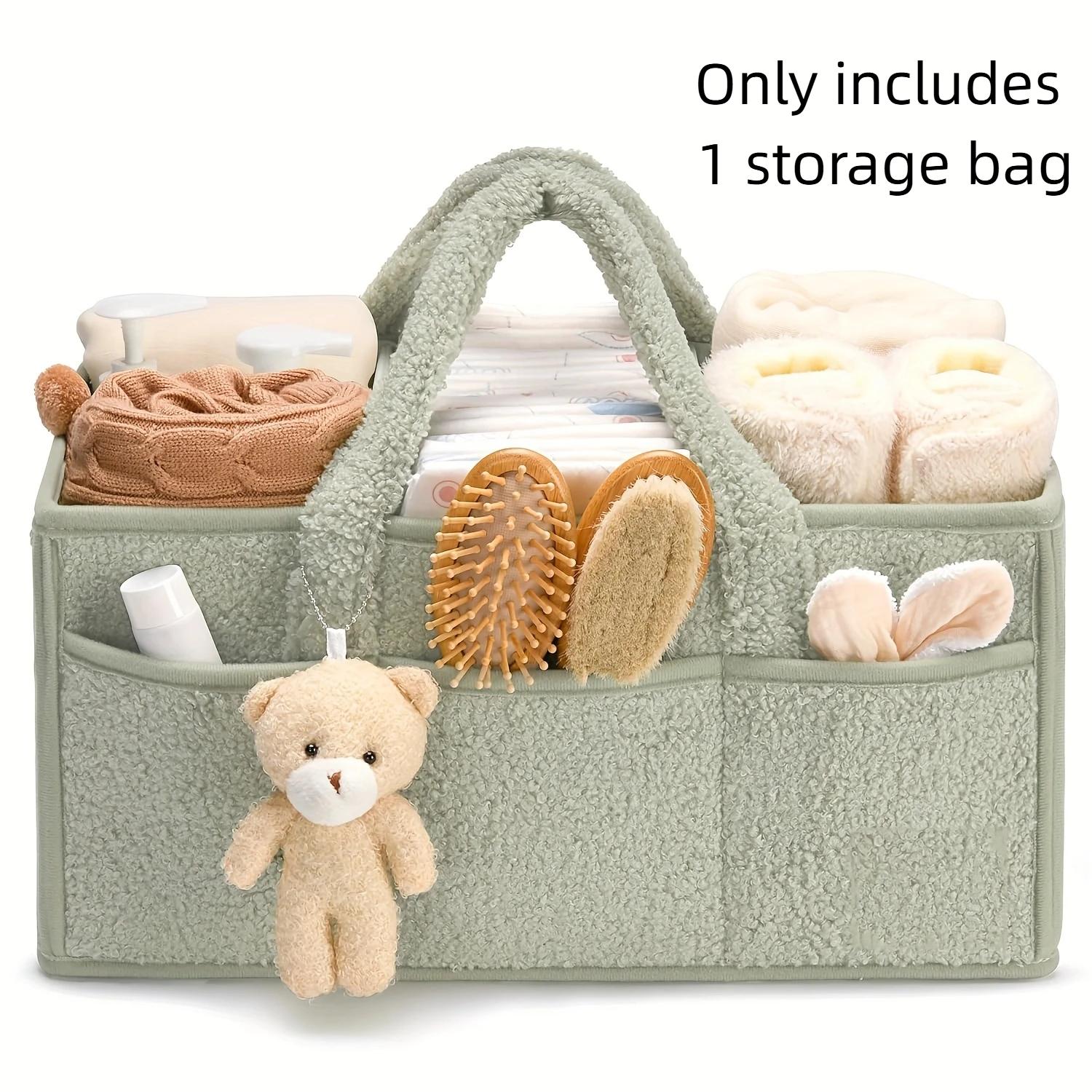 

Multi-Purpose Diaper Caddy Organizer-Storage Basket for Diapers Wipes Baby Essentials Changing Table/Car Caddy Baby Shower Gift зелений
