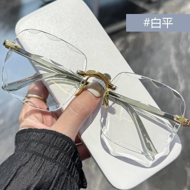 Ochelari de Soare Pătrați Femei Modă Fără Ramă Gradient Ochelari de Soare Marcă Designer Doamne Fără Ramă Gradient Oglindă Nuanțe Ochelari