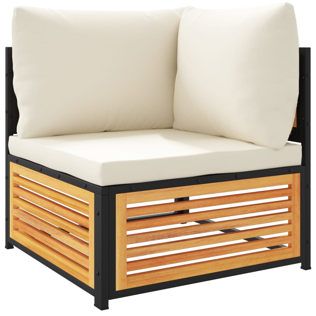 5 Piece Garden Sofa Set with Cushions Solid Acacia Wood