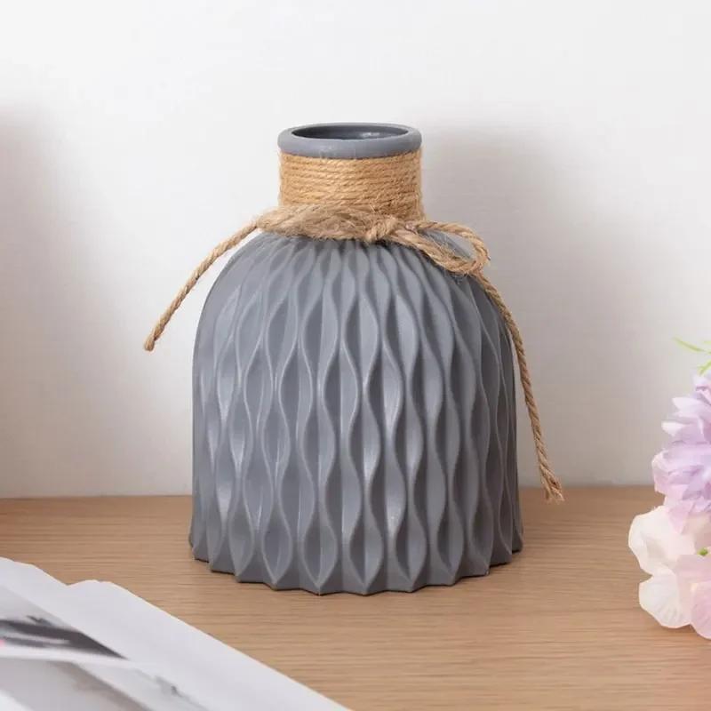 Plastic Vase Shatterproof Anti-Ceramic Modern Minimalist Flower Arrangement Ornament Unbroken Wedding Home Decor