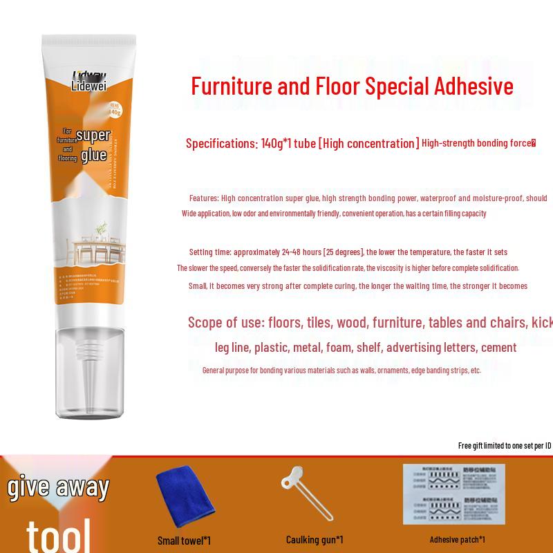 Woodworking Adhesive: White Latex Glue for Solid Wood Furniture, Table and Chair Repair, and Floor Cracks.