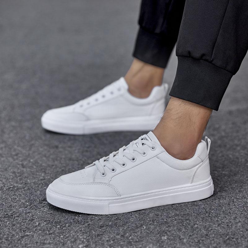 

Весна и осень Мужская новая модная обувь Мужская повседневная обувь PU водонепроницаемая шнуровка обувь для бега на открытом воздухе кроссовки для ходьбы 39 белый