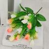 New Long Stem Artificial Tulip Bouquet Decorative Authentic Touch Artificial Flowers DIY Fake Flower Floral Arrangement