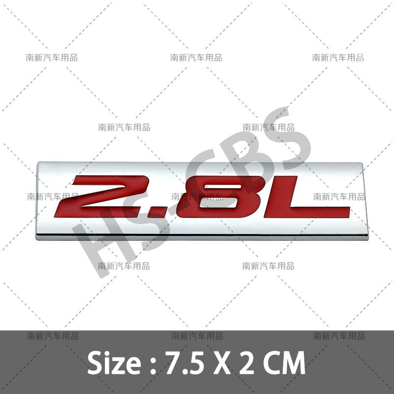 3D Metal 2.0L 2.2L 2.3L 2.4L 2.5L 2.6L 2.7L 2.8L Car Engine Displacement Badge Rear Trunk Emblem Stickers Decorative Accessories