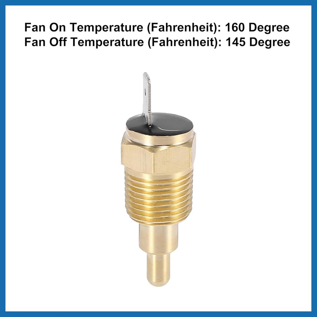 Universal Automotive Radiator Engine Cooling Fan Temperature Thermo Sensor Switch 3/8" NPT 160 Degree on 145 Degree Off Item Replacement