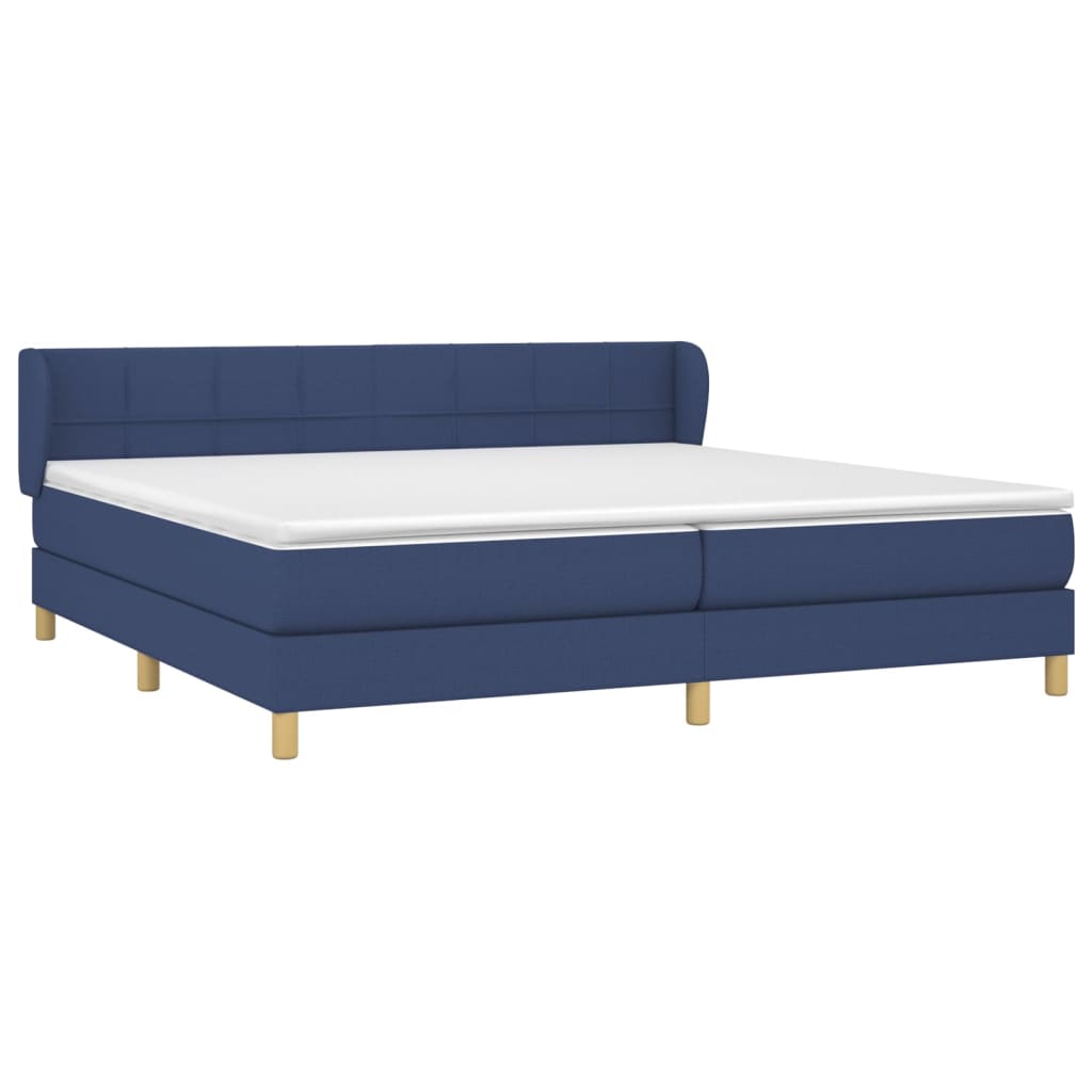 Vidaxl Letto Continentale Con Materasso, Blu, Tessuto 200X200 Cm