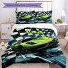 3pcs Custom Name Racing Bedding Set Duvet Cover Closure Includes 1 Duvet Cover & 2 Pillowcases, Soft and Comfortable for All Seasons.