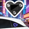 Solar Heart Shaped LED Car Light for Triangle Window Wireless Decorative Neon Lamp for Interior Exterior Suction Cup Mount Ambient Car Lighting