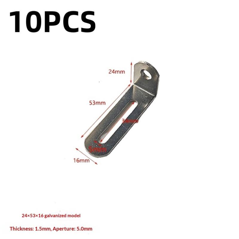 10Pcs Hardware Black Silver L-shaped Adjustable Angle Brackets Suitable For Furniture Anti Tilt Bookshelves
