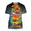 Hamburger Food 3D All Over Print Short Sleeve T Shirt Casual Graphic Street Tops