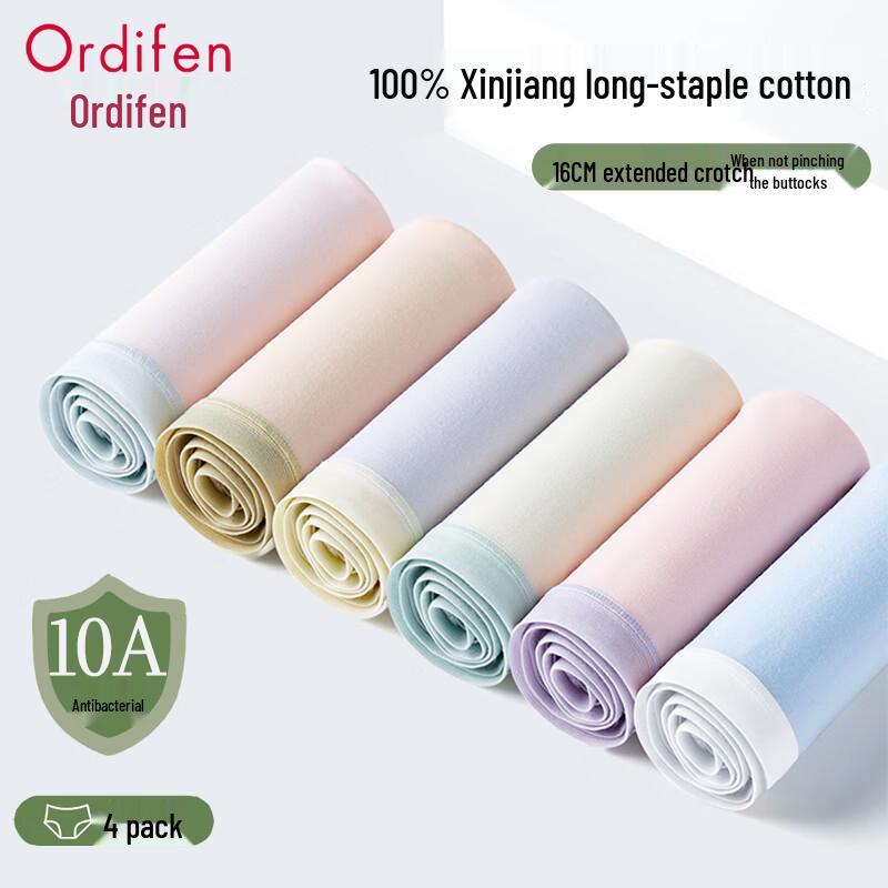 

Odifen Women s Pure Cotton Antibacterial Seamless Mid-Rise Briefs 4-Pack XL (130-150 lbs)