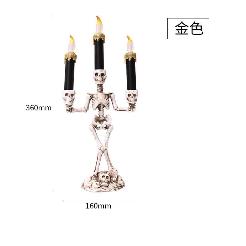 

Новый Хэллоуин Череп Три Свечи Декор Электронные Светящиеся Черепа Фестиваль Призраков Дом с Привидениями Бар Домашняя Вечеринка Сцена Декор золотой