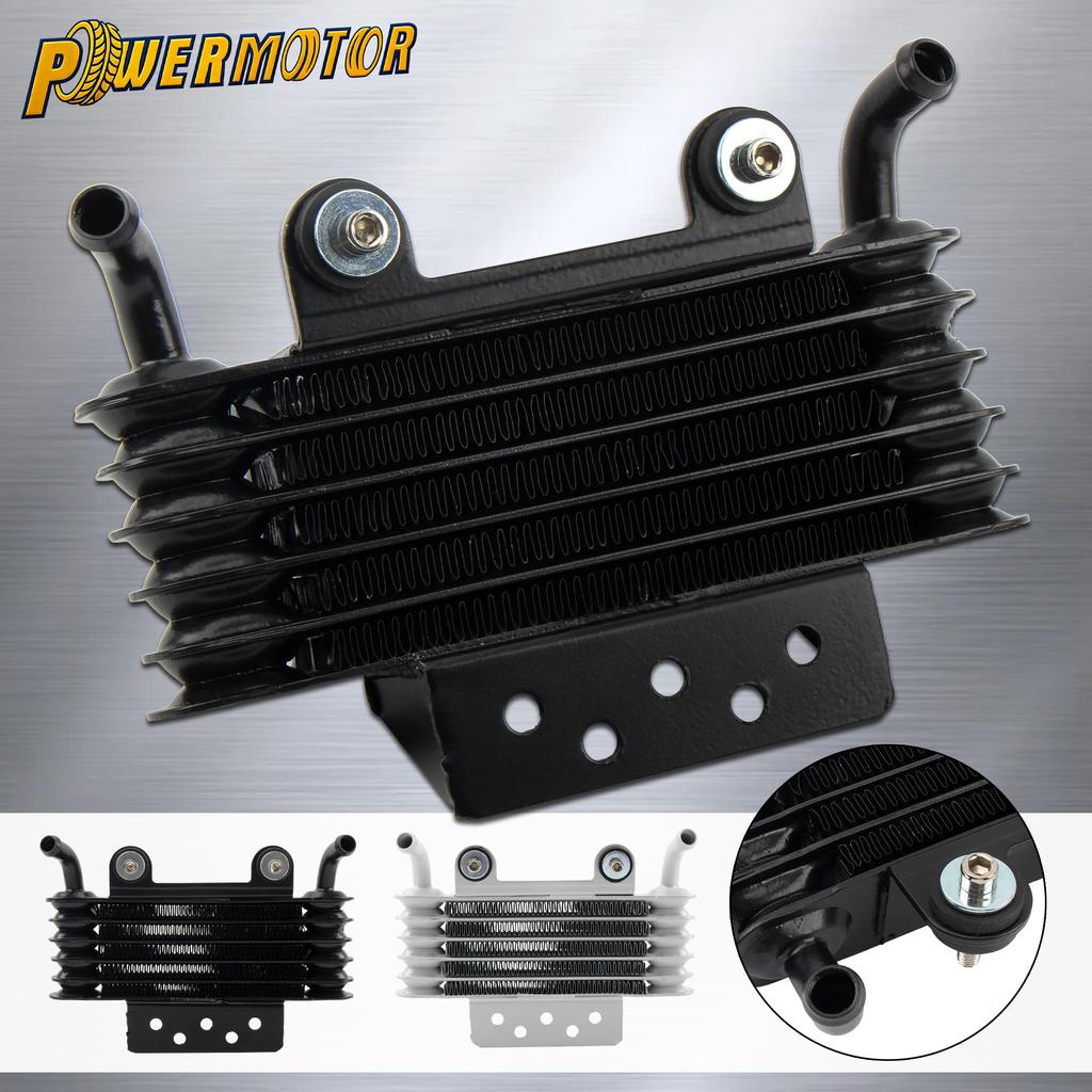 Universal 5 Row Motorcycle Oil Cooler Aluminum Engine Oil Radiator Cooling System for 125cc 150cc 200cc 250cc Dirt Bike