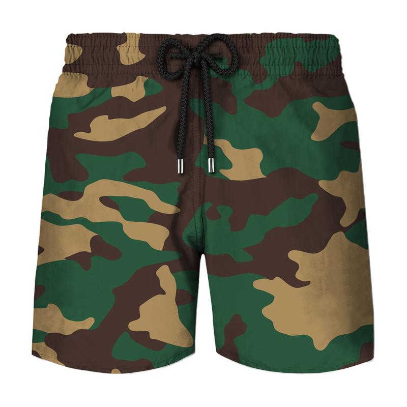 Fashion Men's Camouflage 3D Printing Short Pants Casual Swim Trunks Summer Short Beachwear Male Beach Shorts Surfboard Quick Dry