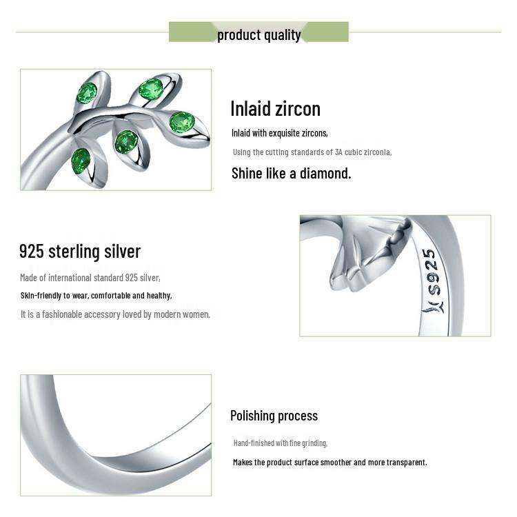 Avle Korean-Style Hummingbird 925 Sterling Silver Ring for Women (SCR323)
