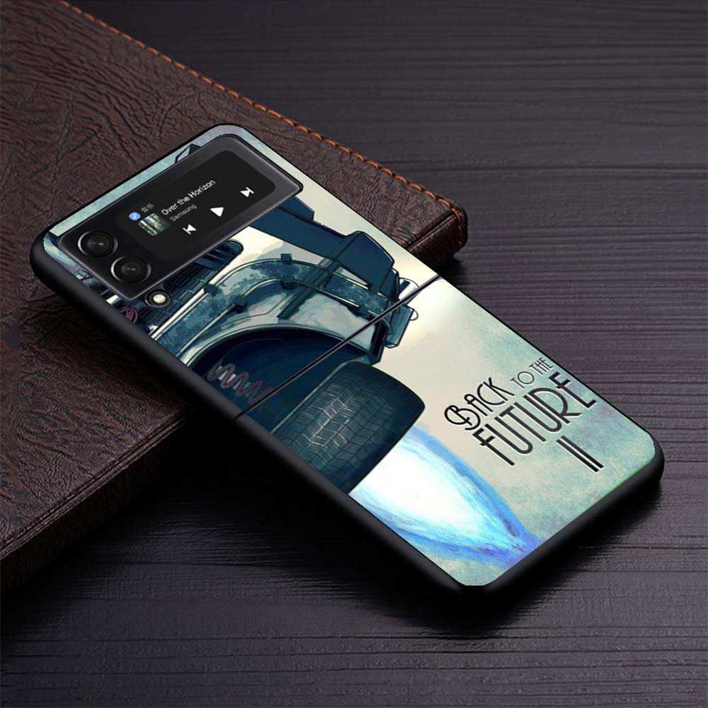Back To The Future Time Machine Phone Case For Samsung Galaxy Z Flip3 Flip4 Flip5 Flip6 Flip7 For Z Flip 7 6 5 4 3 5G Hard Foldi