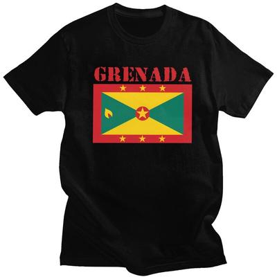 Custom Mens Grenada Flag T Shirts ShortSleeve Cotton Tshirt Streetwear Tshirt Casual Tee Slim Fit Clothes