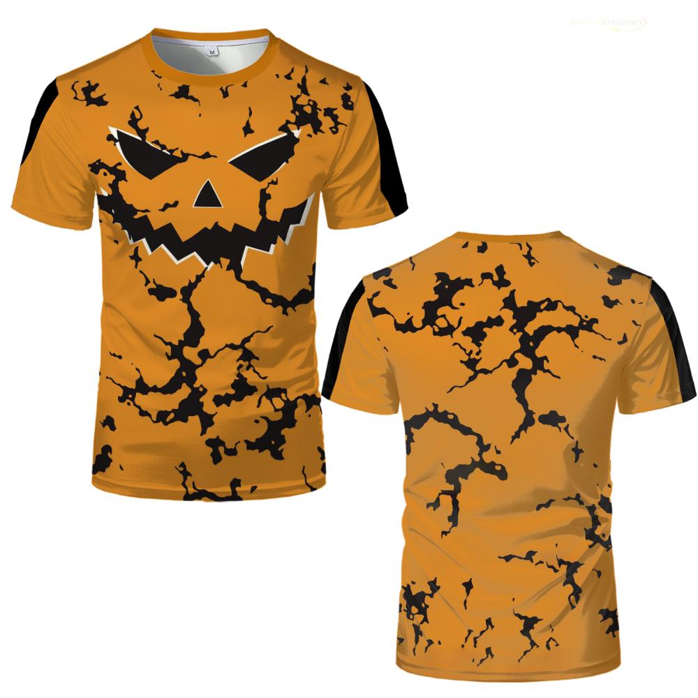 Halloween Horror Pumpkin Graphic T-shirt Festival Party Casual Cosplay Tops Breathable Quick Dry Fashion Streetwear Tshirt