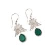 Green Onyx Gemstone 925 Sterling Silver Handmade Jewelry Dangle Earrings 1.84" May Birthmonth Jewelry For Women CE-23-15