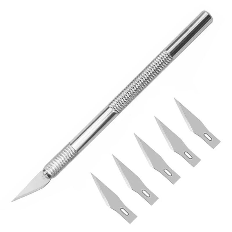 1/2/3/4/5/6 Set Anti-Rutsch Metall Skalpell Messer Werkzeuge Kit Cutter Gravur Bastelmesser für Mobiltelefon DIY Reparatur Handwerkzeuge
