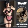 Night cat leopard print three-point erotic underwear high-end maid uniform set cos pure desire bed uniform set