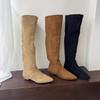 Thick Heel Pointed Brown Pile Boots Women's Boots 2025 New Autumn and Winter Suede Thin Boots Long Knight Boots
