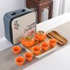 OIMG Ceramic Persimmon Ruyi Travel Kung Fu Tea Set