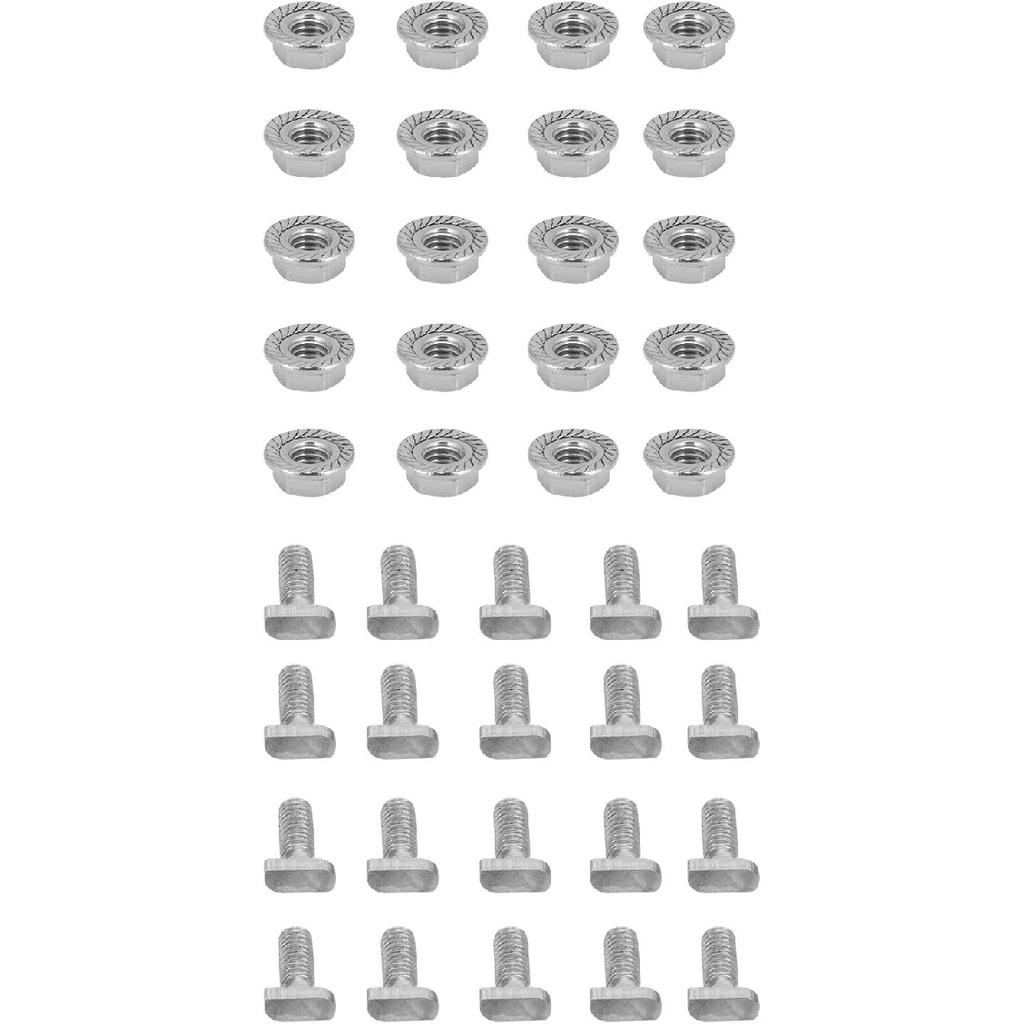Zyyini Greenhouse Repair Parts, 20 Sets of 304 Stainless Steel Quick Assembly Screws, Nuts Screws Assortment Set, for Greenhouse