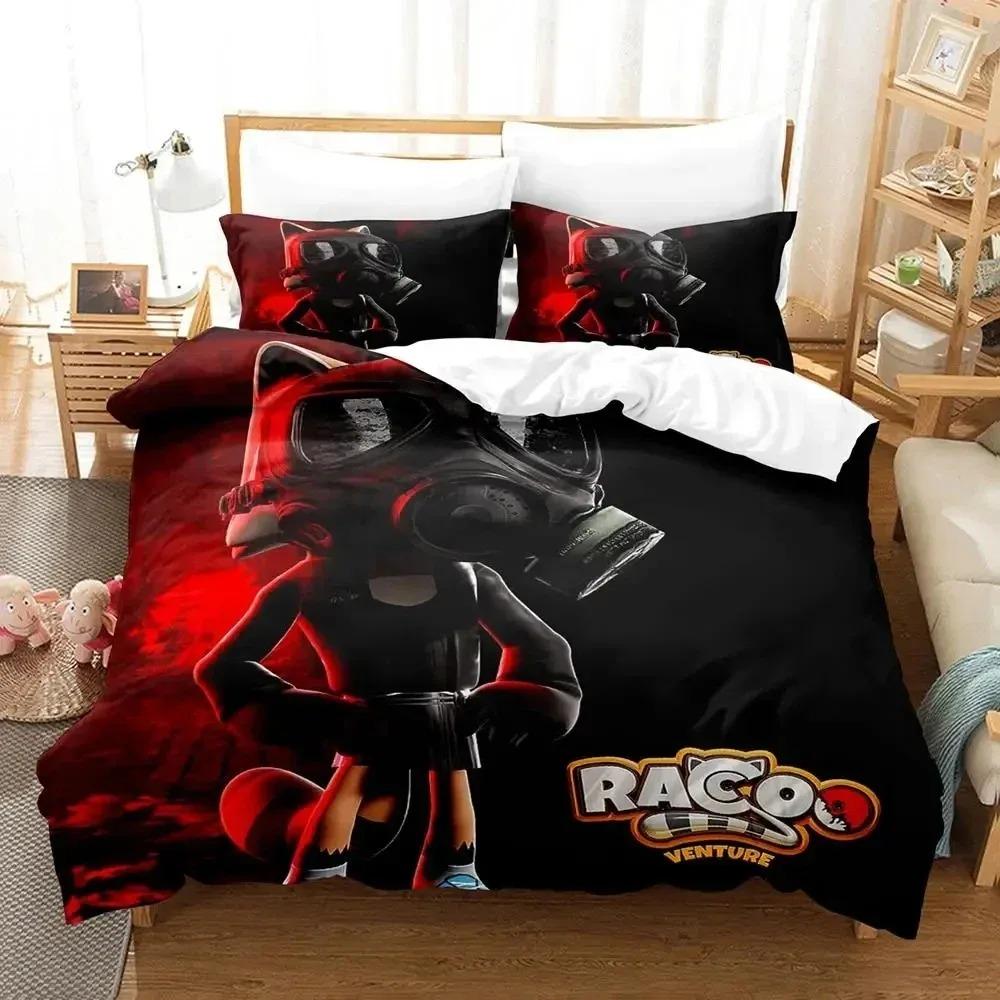 Stampa 3D Gioco Raccoo Venture Set Biancheria da Letto Copripiumino Set Letto Coperta Federa Piumone king Queen Size Ragazzi Adulto
