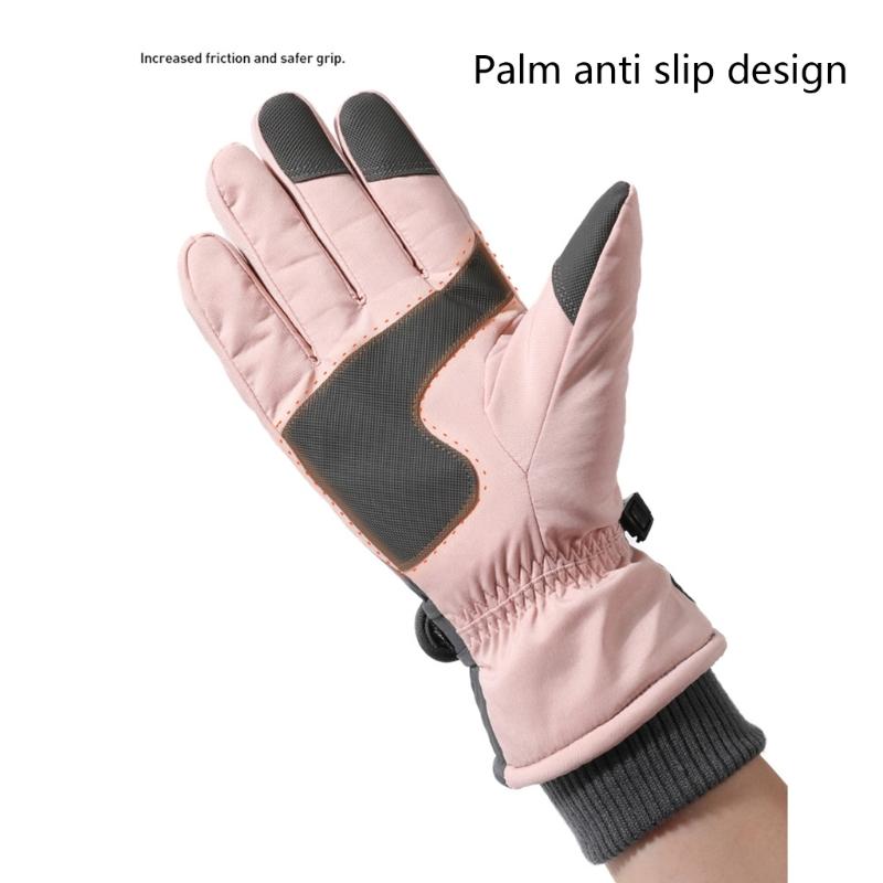 Coldproof Warm Ski Gloves for Female Winter Activity Insulated Gloves for Mountain Climbing Thicken Fleece Hand Warmer