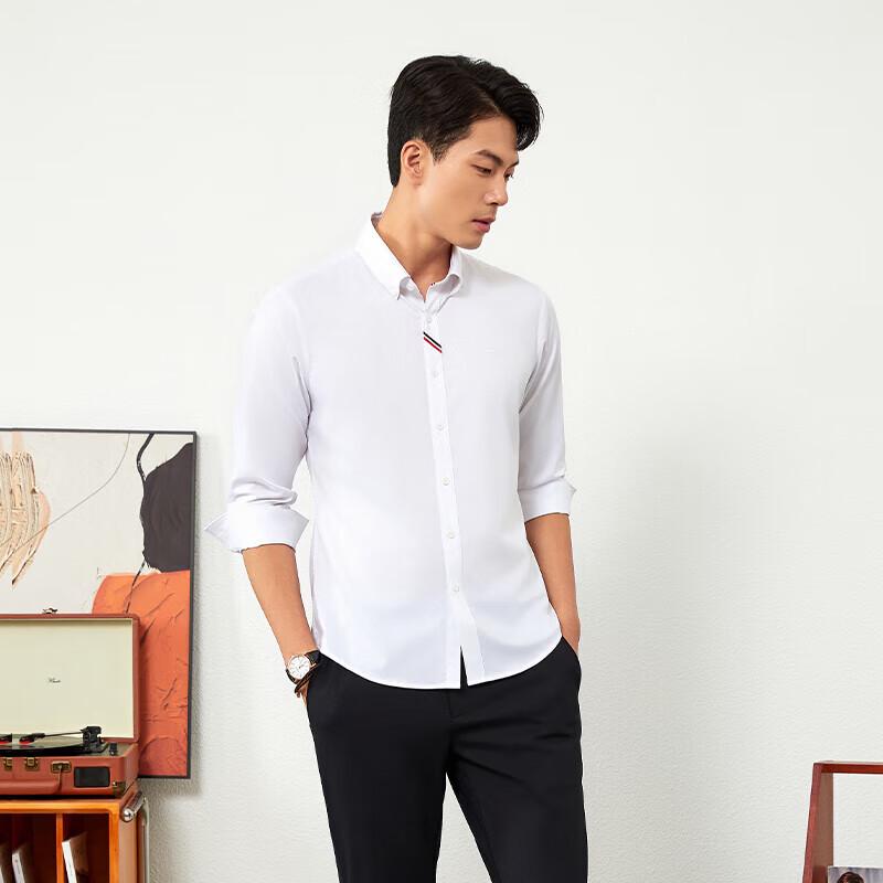 Goldlion Men's Easy-Care Silk Blend Casual Long-Sleeve Shirt