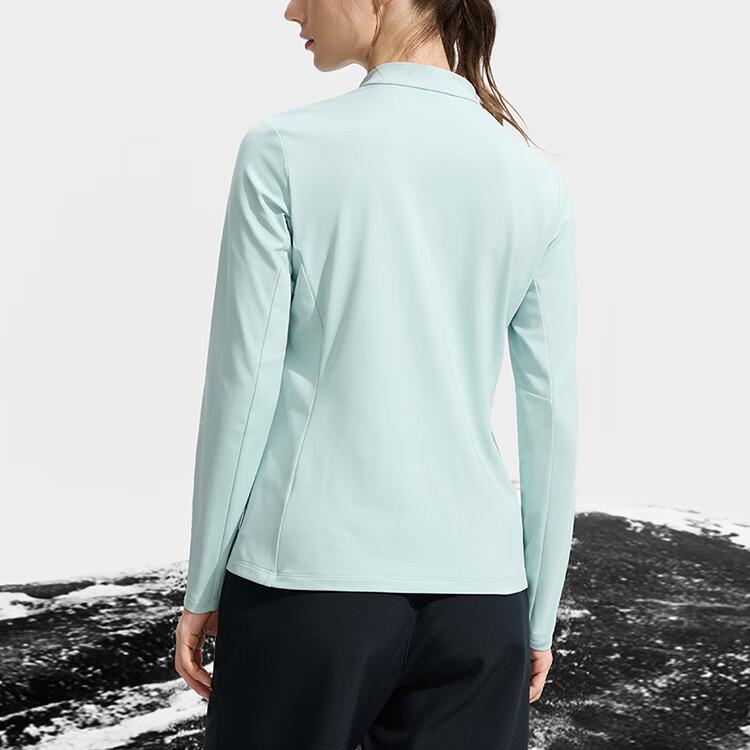 FILA Explorer Classic Comfortable Versatile Slim Fit Elastic Half-Zip Knit Long Sleeve T-Shirt Women Tops Dream-Awakening-Green A11W547203FLG