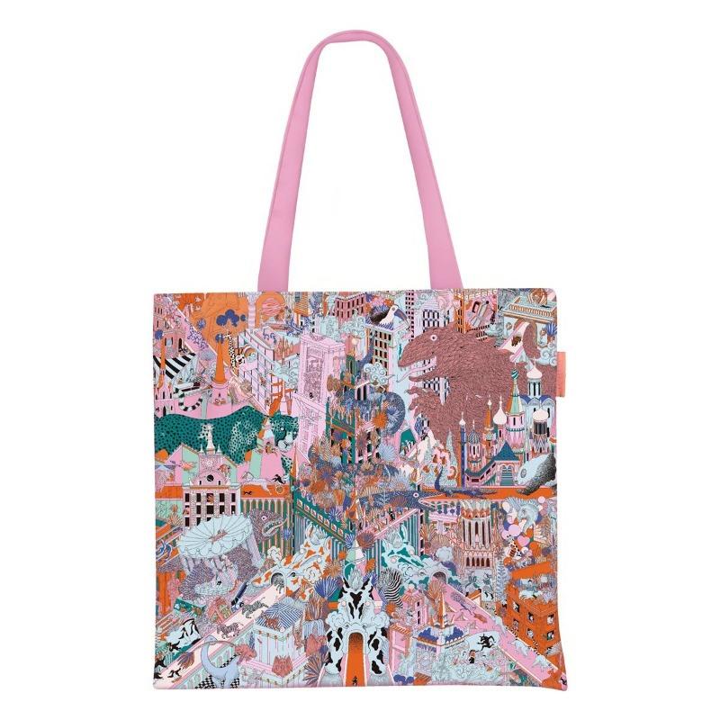 Printed Canvas Bag Women's Hand Bag Large Capacity Student Tutoring Shoulder Bag
