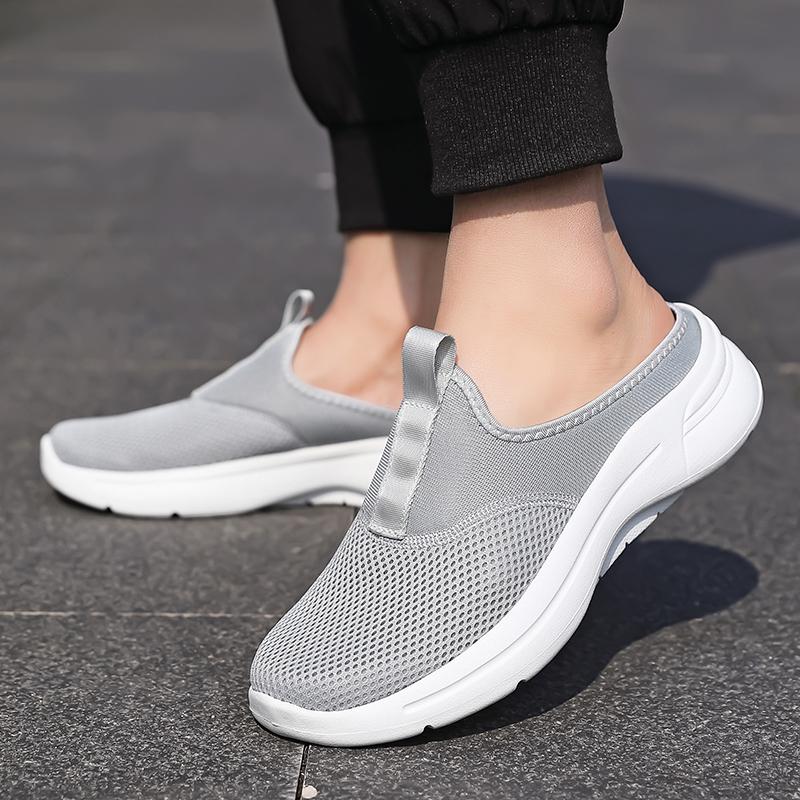 2025 Men Flat Slip-On Half Slippers Running Shoes Men Plus Size 48 Sport Shoes Comfortable Breathable Walking Sneakers for Men