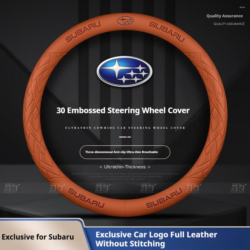 For Subaru Outback Brz Wrx Xv Ascent Forester Impreza Legacy Car Anti-Slip Leather Ultrathin Steering Wheel Cover Accessories Y12