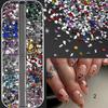 Mix 3D Flatback Nail  12 Grids Mini  Diamonds For Nail Art Glitter Charm Decorative Diy Manicure Art Accessor