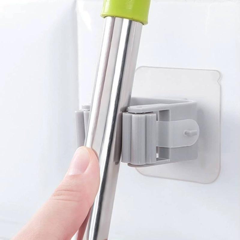Mop Holder Wall Mounted Mop Organizer Brush Holder Broom Hanger Storage Rack Kitchen Hanger Clip Seamless Mop Hook