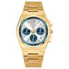 Men Chronograph Quartz Watch with Date Display Stainless Steel Strap Waterproof Fashion Business Male Wrist Watch