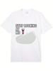 Unisex's Casual Round Neck Short Sleeve T Shirt Funny Swan Graphic Tee Heavy Vintage T Shirt Stop Looking At Me