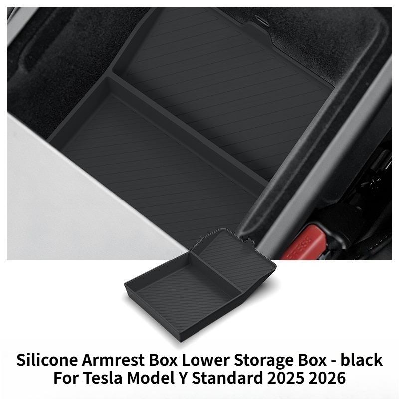For Tesla Model Y Standard RWD 2026 Armrest Box Storage Box Center Armrest Box Bottom Storage Box Organizer Tray Car Accessories